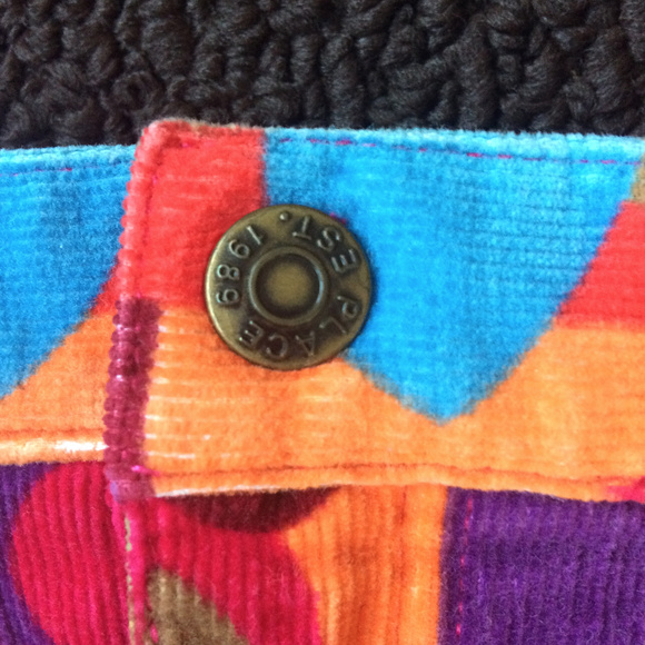 Colourful Floral Corduroy Girls Skirt 6X 7 - Picture 2 of 4